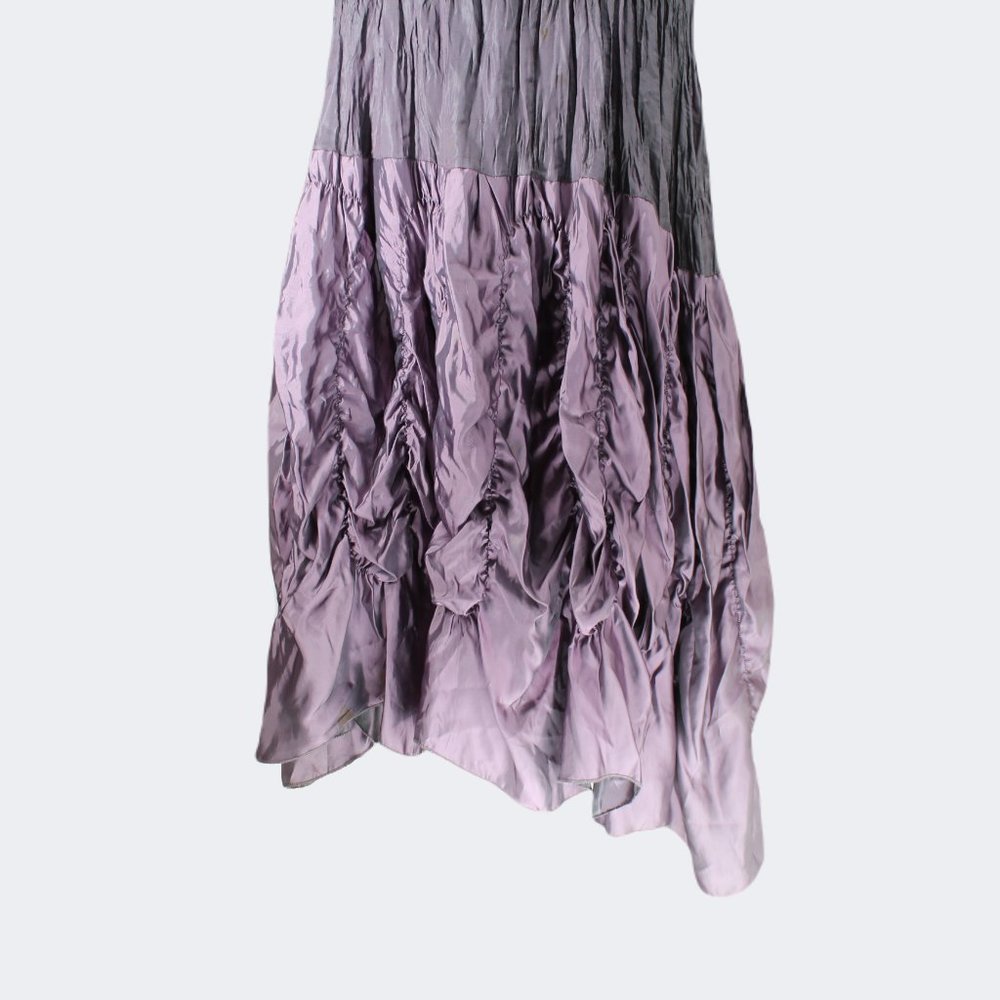 VTG Lee Andersen 2PC Crushed Iridescent Set Long Geode Dress & Pomp Jacket - Picture 6 of 16